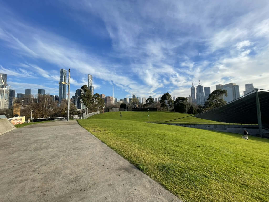 Melbourne skyline from Birrarung Marr
