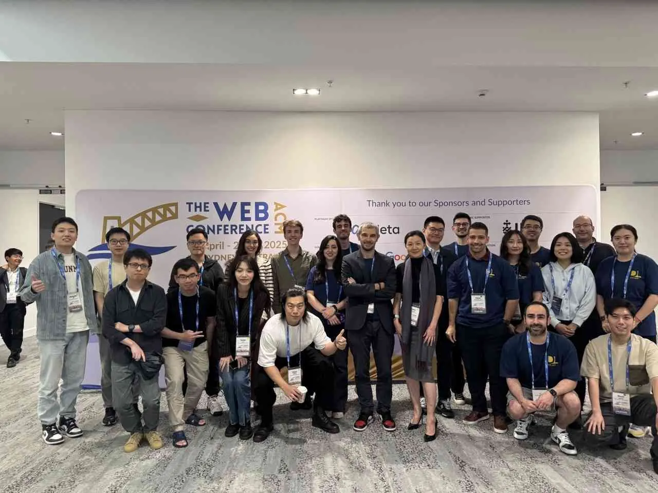 Large group of DLab members and colleagues at The Web Conference